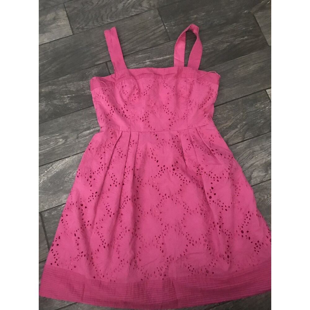 Donna Morgan Pink eyelet pockets Lace Womens Dress Size 16 14 12 Runs small